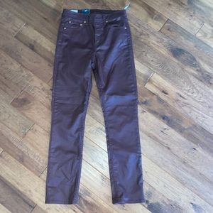 Gap Vintage Slim Mid Rise Faux Leather Maroon Pants